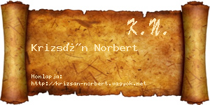 Krizsán Norbert névjegykártya
