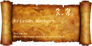 Krizsán Norbert névjegykártya