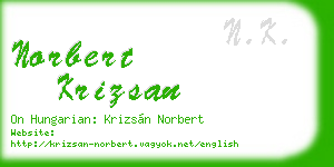 norbert krizsan business card