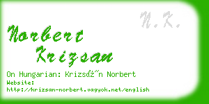 norbert krizsan business card